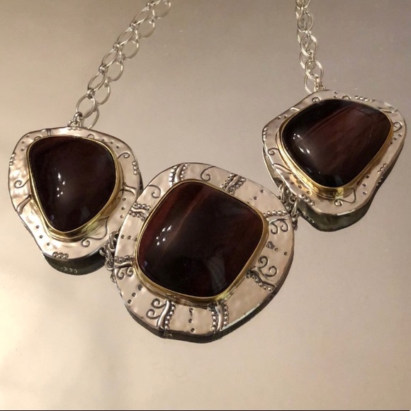 Stunning Silpada Sterling Silver and Tiger’s Eye Necklace N3346 - Picture 3 of 9